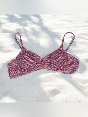 Pink & Orange & White Geometric Bikini Swim Top Women’s XL (16-18)